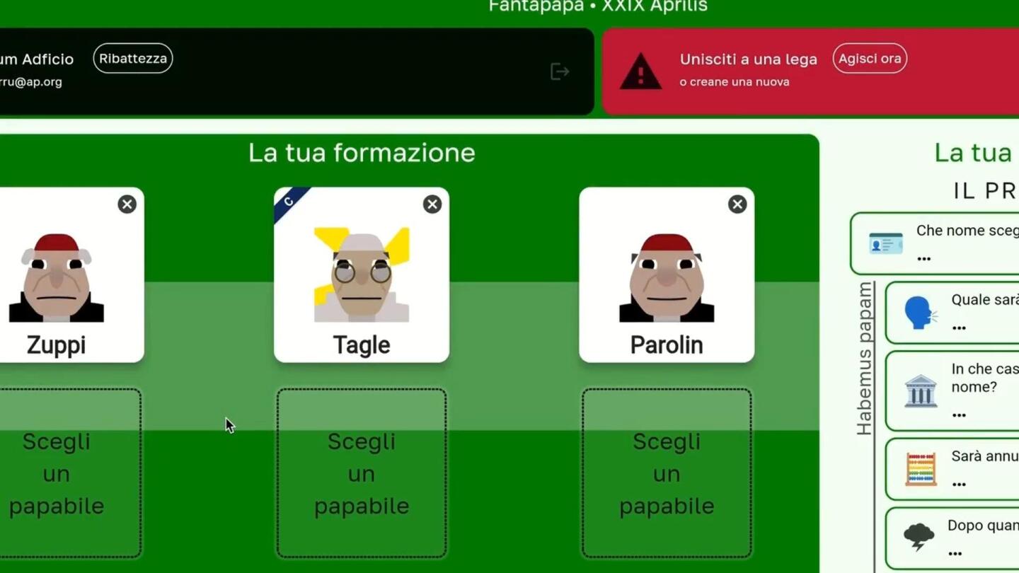 Fantapapa: Over 60,000 users in Italy join online fantasy game to predict the next pontiff
