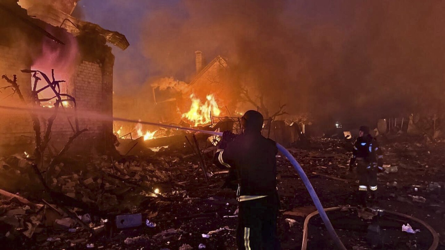 Russian drone-and-missile attack on Ukraine kills at least 12 people