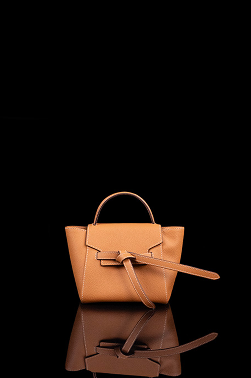 Serrano Camel Saffiano Calfskin Bag