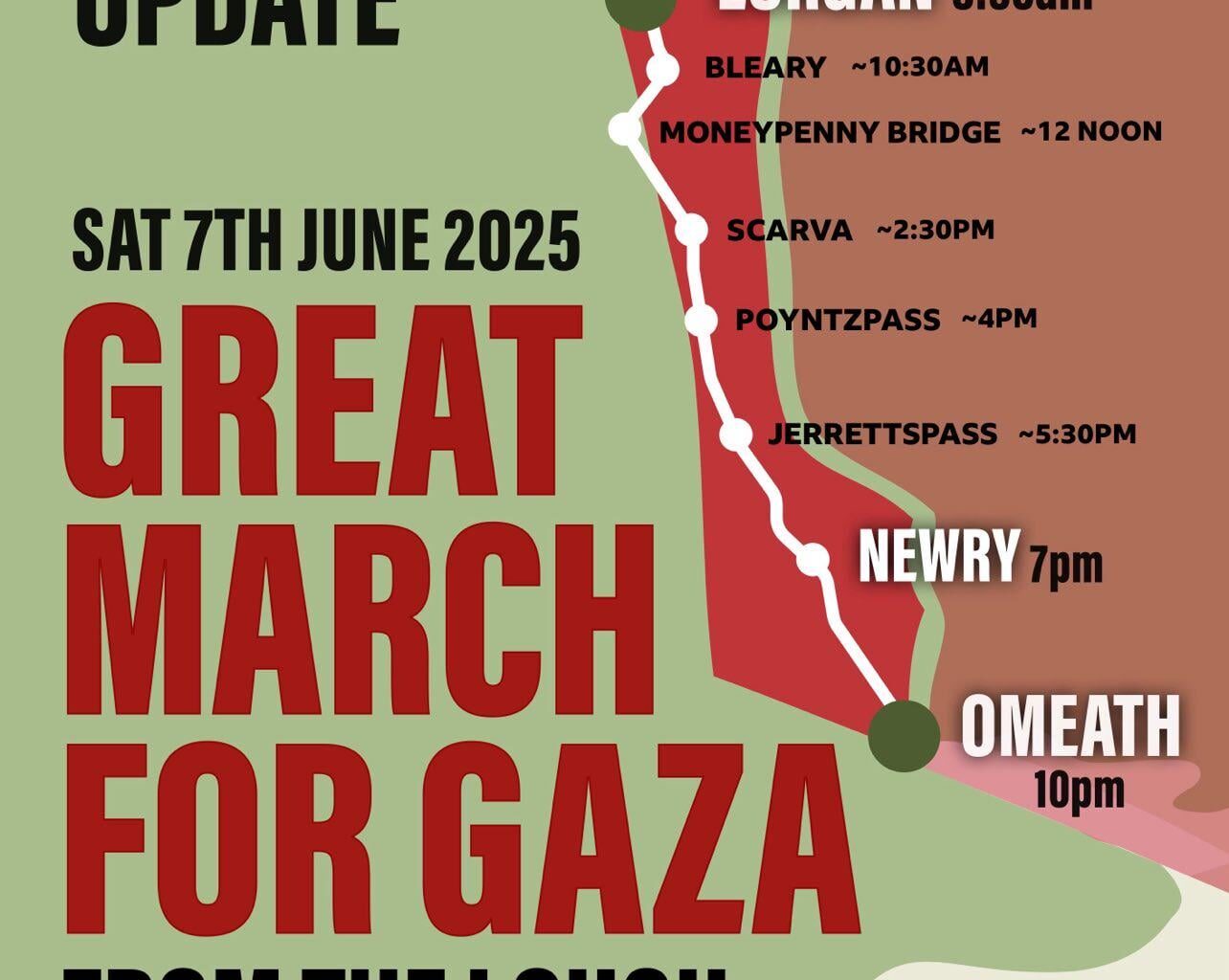 March for Gaza Lurgan-Newry-Omeath Sat 7th June