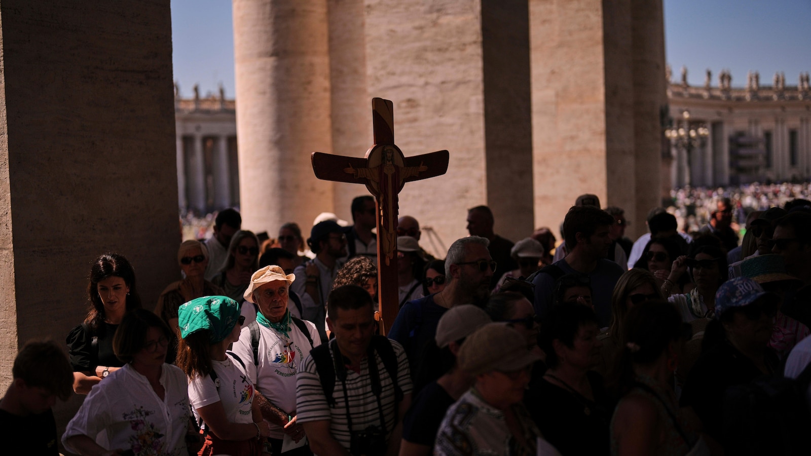 Workers install Sistine Chapel stove where ballots are burned during papal conclave