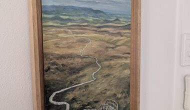 My painting of the Stairway To Heaven boardwalk up Cuilcagh in Fermanagh, Northern Ireland. I painted this as a wedding gift for my sister-in-law and her husband - this is where they got engaged!