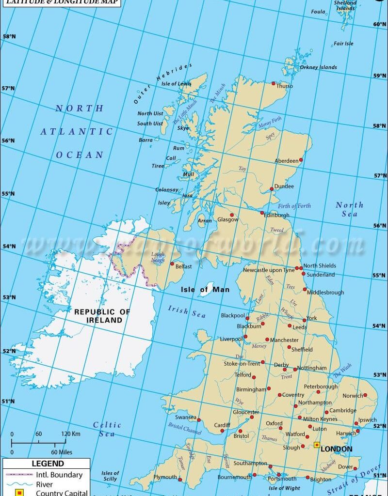 A simple mathematical solution to the North vs Midlands debate. The North is 53-55° latitude; the Midlands is 52-53° latitude. The rest is the south, carve up however you like.