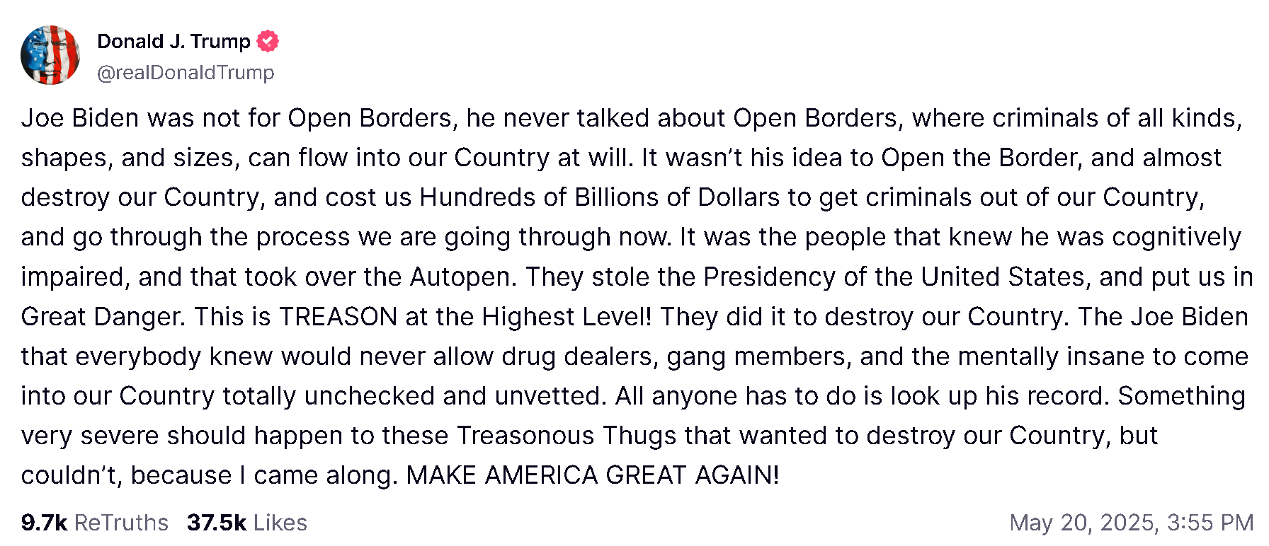 Choose. A. Fucking. LANE. So now biden NEVER wanted open borders when during your WHOLE ASS CAMPAIGN up to and including fucking THREE DAYS AGO you were saying Biden and all democrats WANT open borders to 'destroy our country'??
