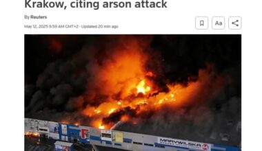 Poland will close the Russian consulate in Krakow after finding evidence that Moscow was responsible for a massive fire that almost completely destroyed a Warsaw shopping centre in May 2024, the Polish foreign minister said on Monday. Article Link below.