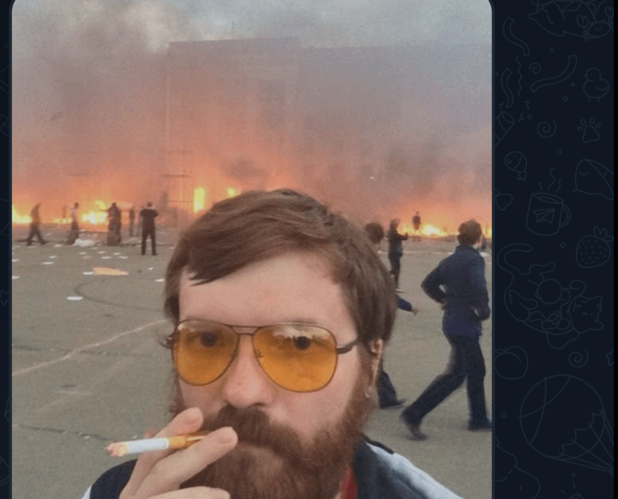 DeepState celebrates the 11th anniversary of the blaze which killed 42 people in Odessa. "Thanks to everyone involved" - DeepState TG The word "rooster" is a slur for "f*ggot".