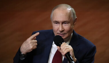 Vladimir Putin addresses students in Sochi after talking with President Donald Trump