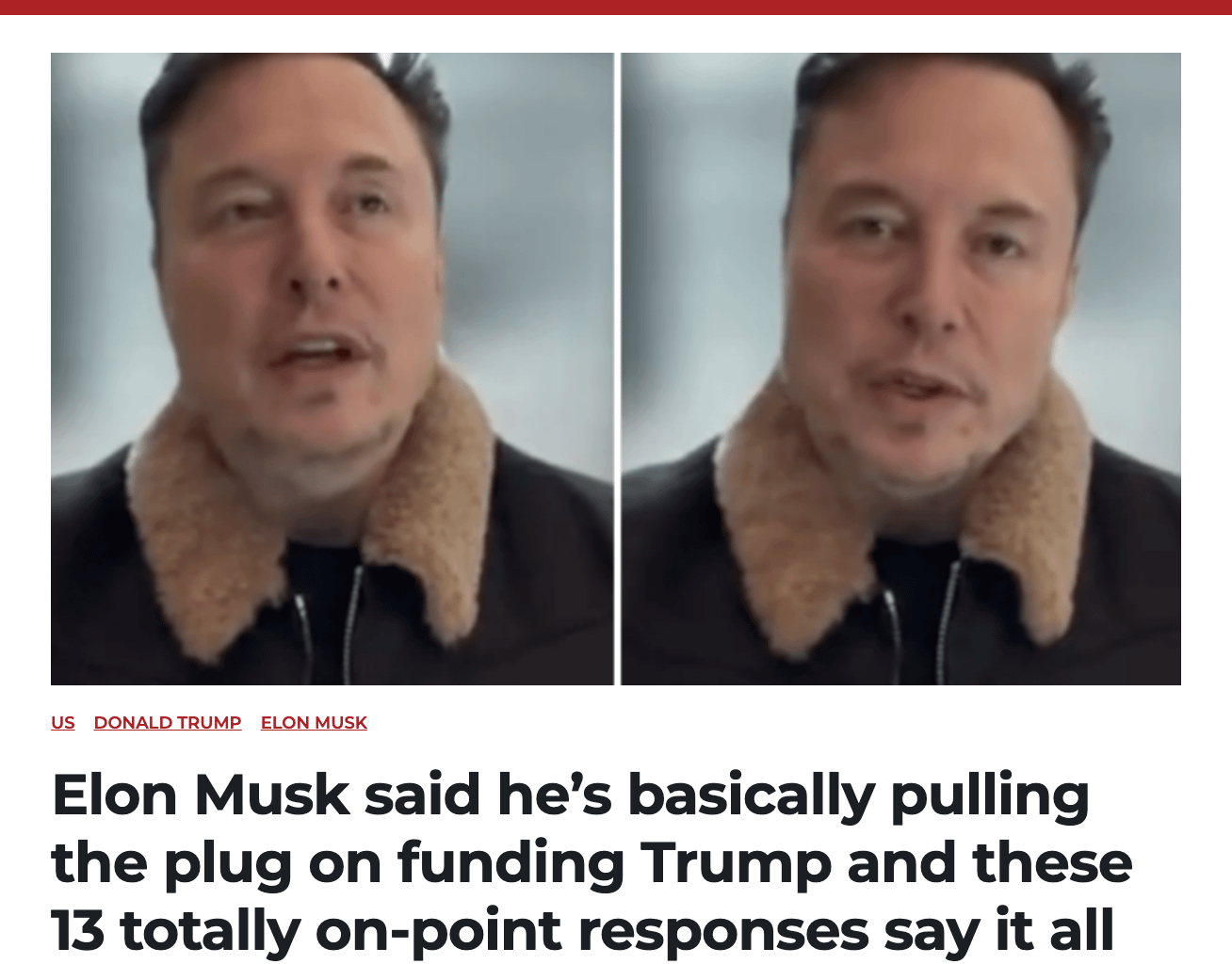 Divorce proceedings are underway between Trumpleton and Muskrat