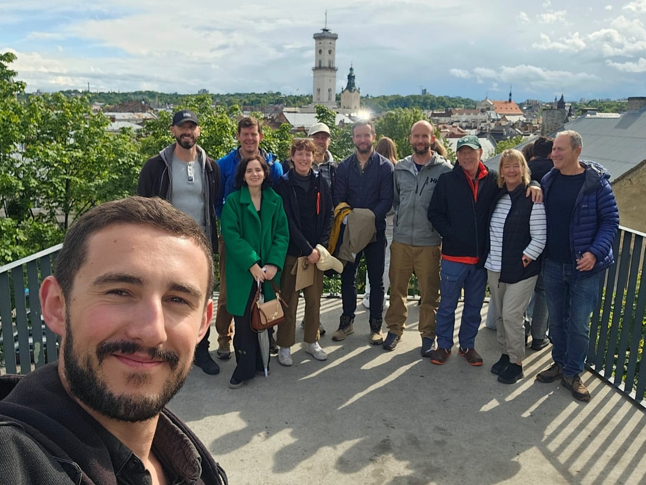 Group photo of people in Lviv, Ukraine.