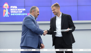 2025 Beach Soccer World Cup silver medalists honored at Belarus’ NOC