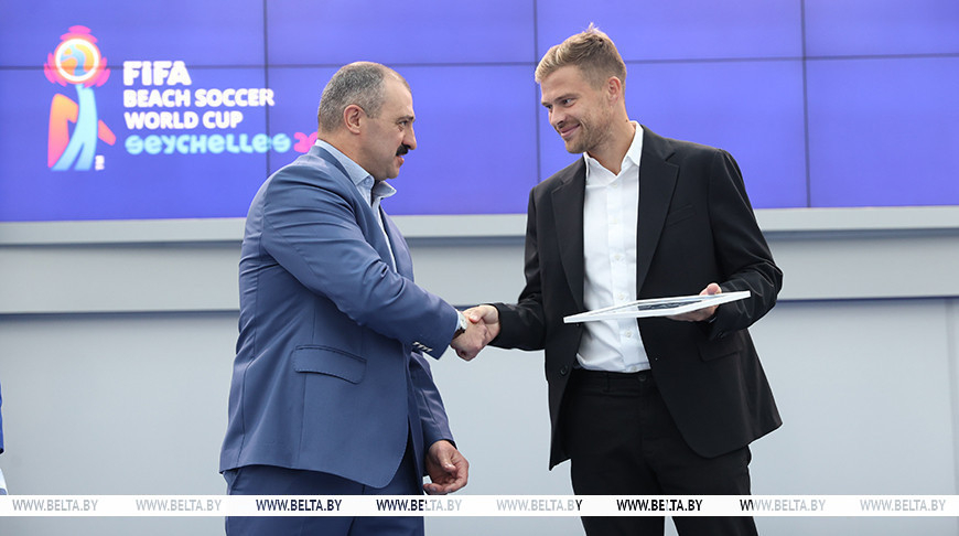 2025 Beach Soccer World Cup silver medalists honored at Belarus’ NOC
