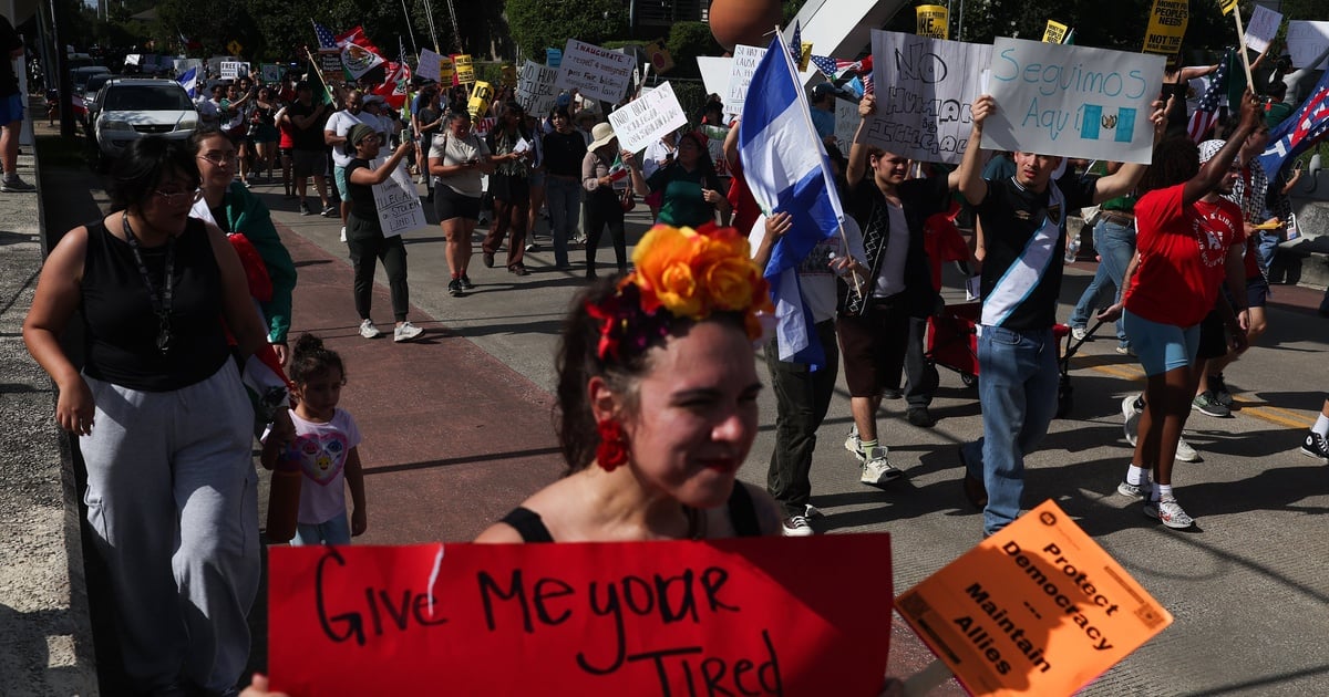 Hundreds protest against ICE in Houston and San Antonio
