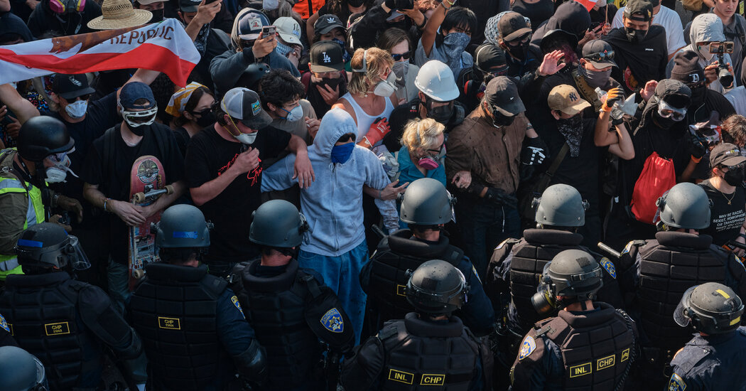 Reporter Covering LA Protests Hit by Rubber Bullet During Live TV Broadcast