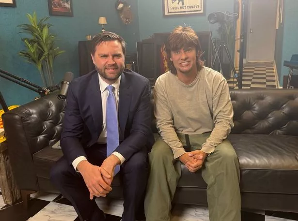 Vance with podcaster Theo Von