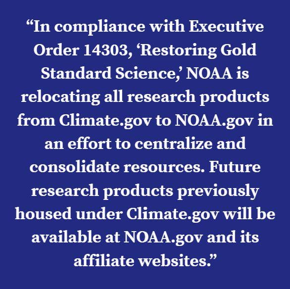 NOAA will no longer post updates to Climate.gov or its associated social media pages