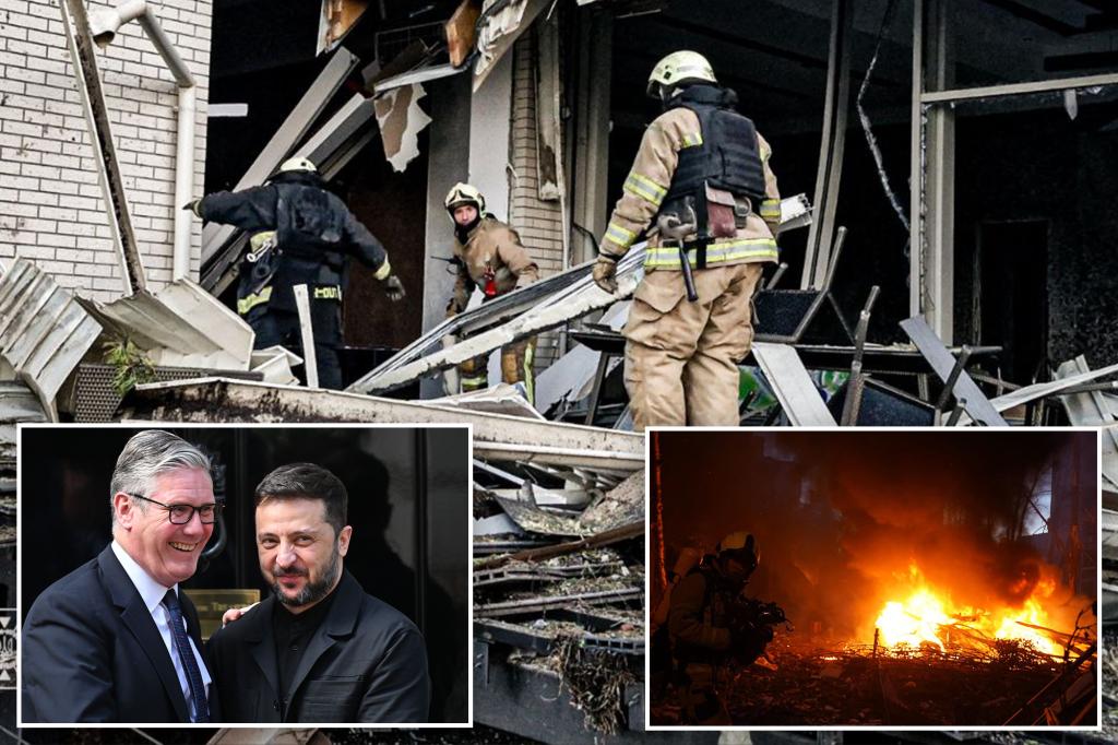 Russian attacks on Ukraine kill 14 civilians as Zelensky travels to UK
