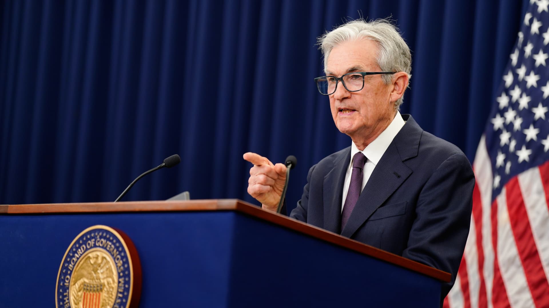 Jerome Powell, chair of the Federal Reserve, during a news conference following a Federal Open Market Committee meeting in Washington, D.C., on June 18, 2025.