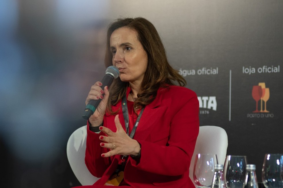 Antonina Barbosa, CEO da Falua, no Vinhos de Portugal em SP — Foto: Rogerio Vieira/Valor
