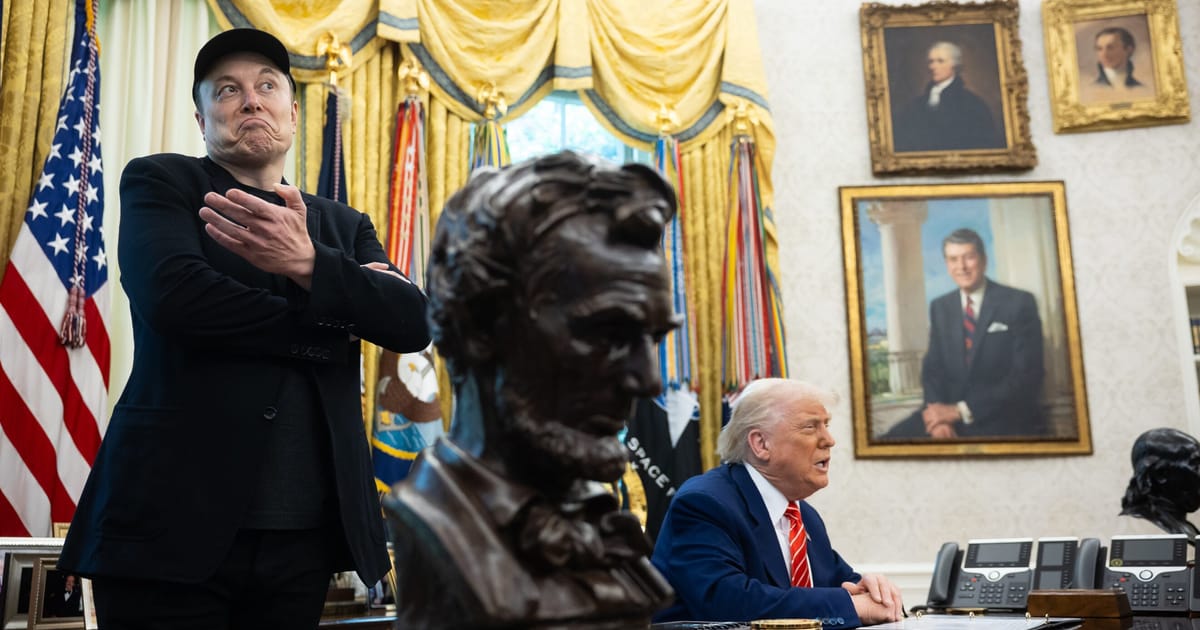 Europeans chomp popcorn while Elon Musk and Donald Trump rage-quit their bromance – POLITICO