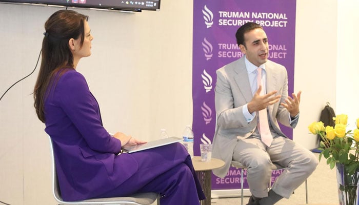 Pakistan Peoples Party (PPP) Chairman Bilawal Bhutto Zardari speaks at Truman Center for National Policy in Washington, DC, US, June 7, 2025. — X/@BBhuttoZardari