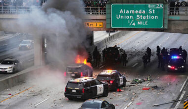LA ICE raids: Anti-ICE protesters clash with police officers in downtown LA - LIVE UPDATES
