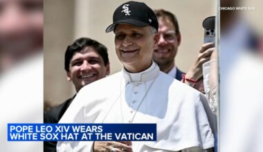 Pope Leo XIV wears Chicago White Sox baseball hat at the Vatican