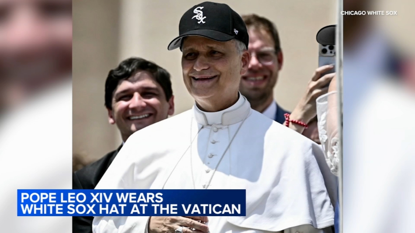 Pope Leo XIV wears Chicago White Sox baseball hat at the Vatican
