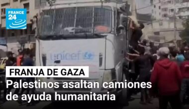 Palestinos desesperados asaltan camiones con ayuda humanitaria