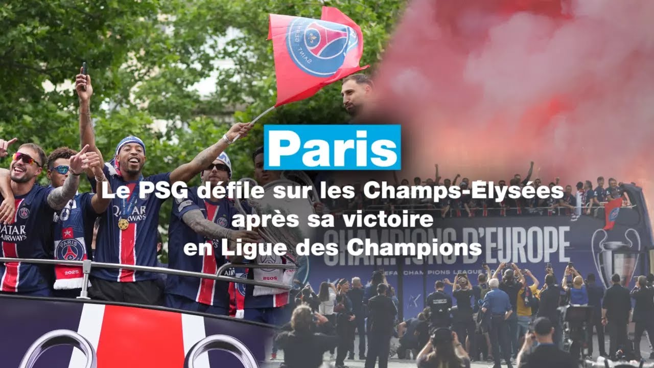 Le PSG remonte les Champs-Élysées pour fêter sa victoire en Ligue des Champions • FRANCE 24