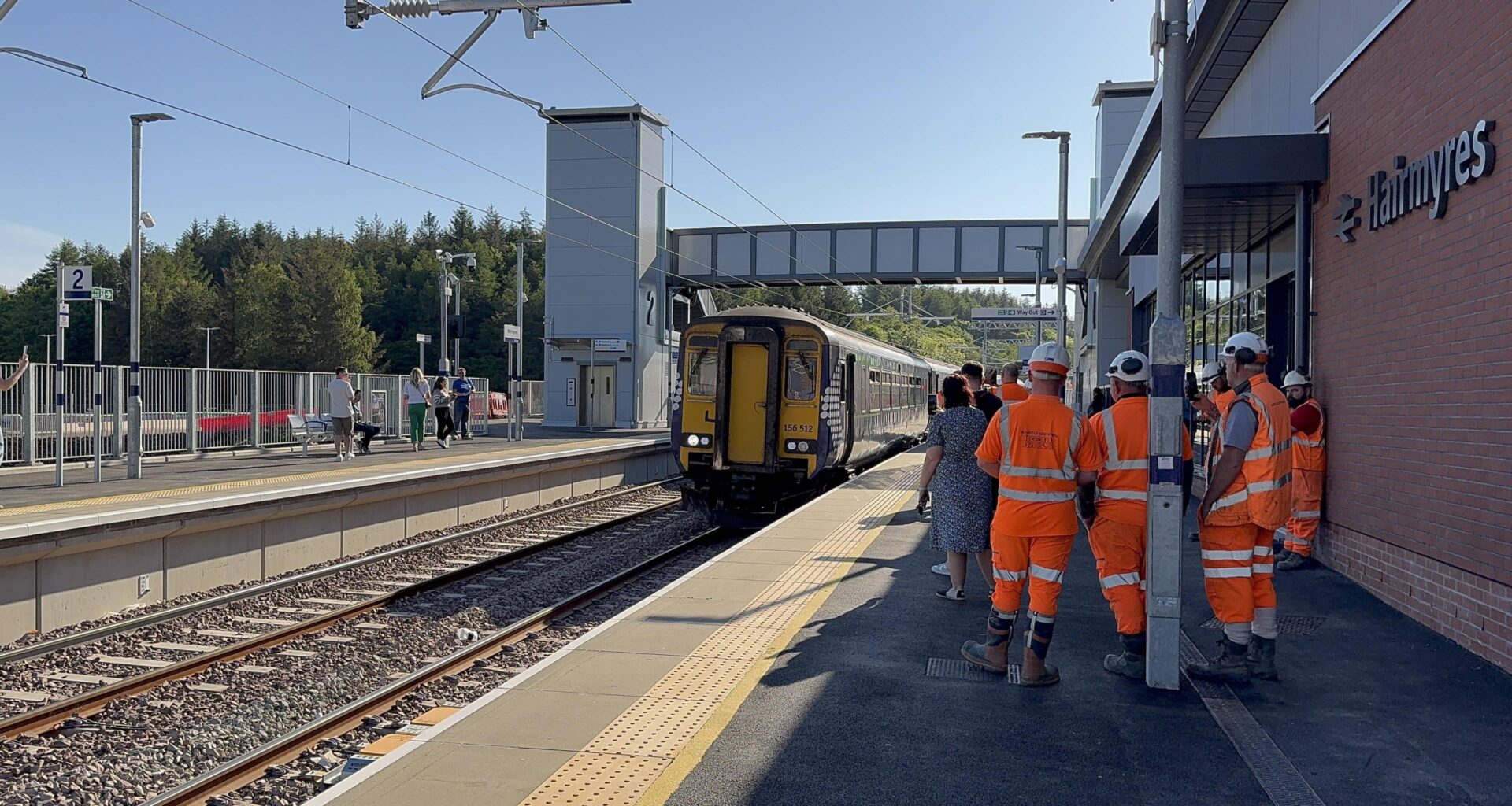 I boarded the first train at the new Hairmyres railway station