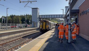 I boarded the first train at the new Hairmyres railway station