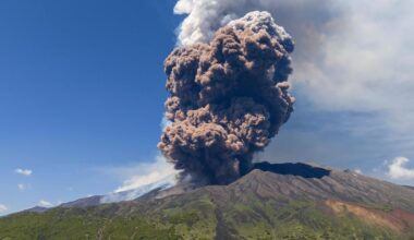 Italy’s Mount Etna erupts in a fiery show of smoke and ash miles high