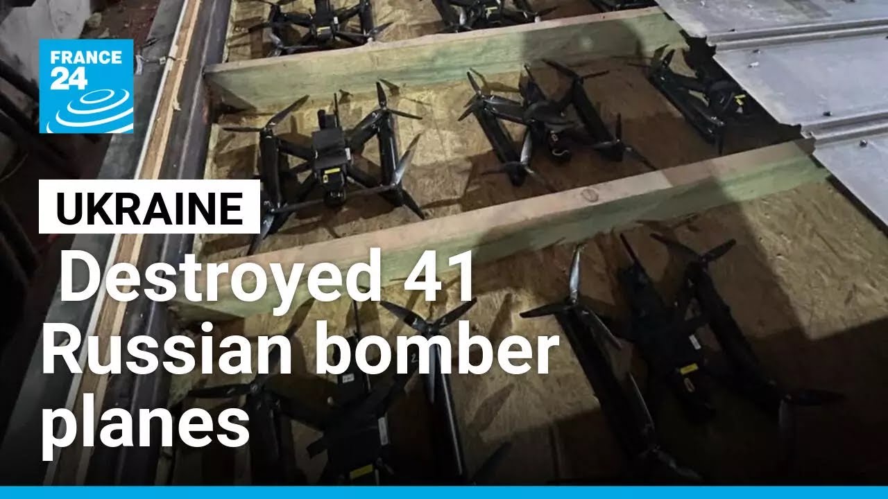 Ukraine says it destroyed 41 Russian bomber planes deep inside territory • FRANCE 24 English