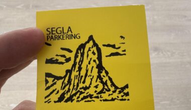 The parking ticket at Segla parking has nice graphics