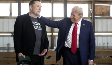 File picture of Musk with Trump
