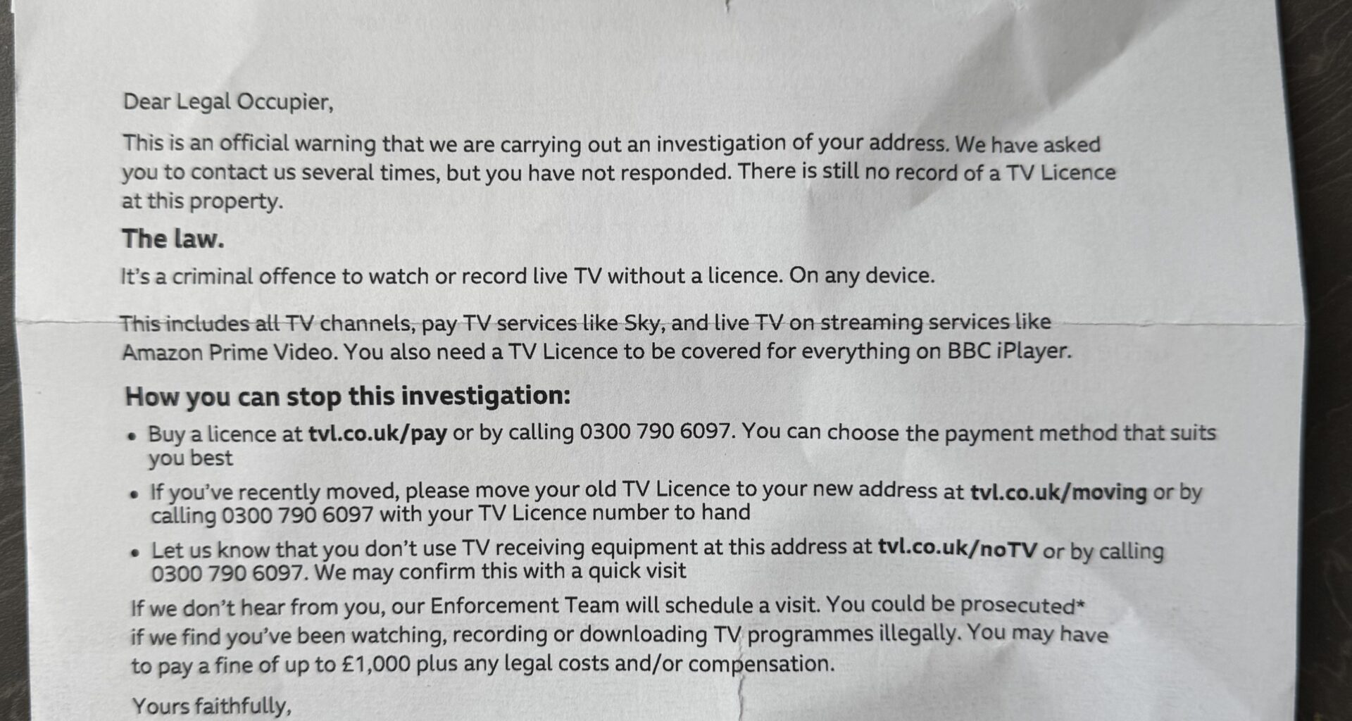 TV License stuff
