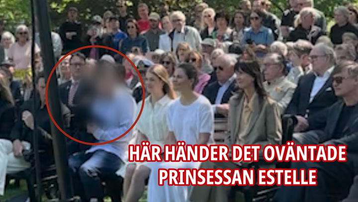 Här närmar sig okända mannen prinsessan Estelle – vakt tvingas ingripa