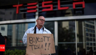 Tesla Takedown protesters not going home as yet, calls Elon Musk's DOGE exit: Billionaire brats having a ...