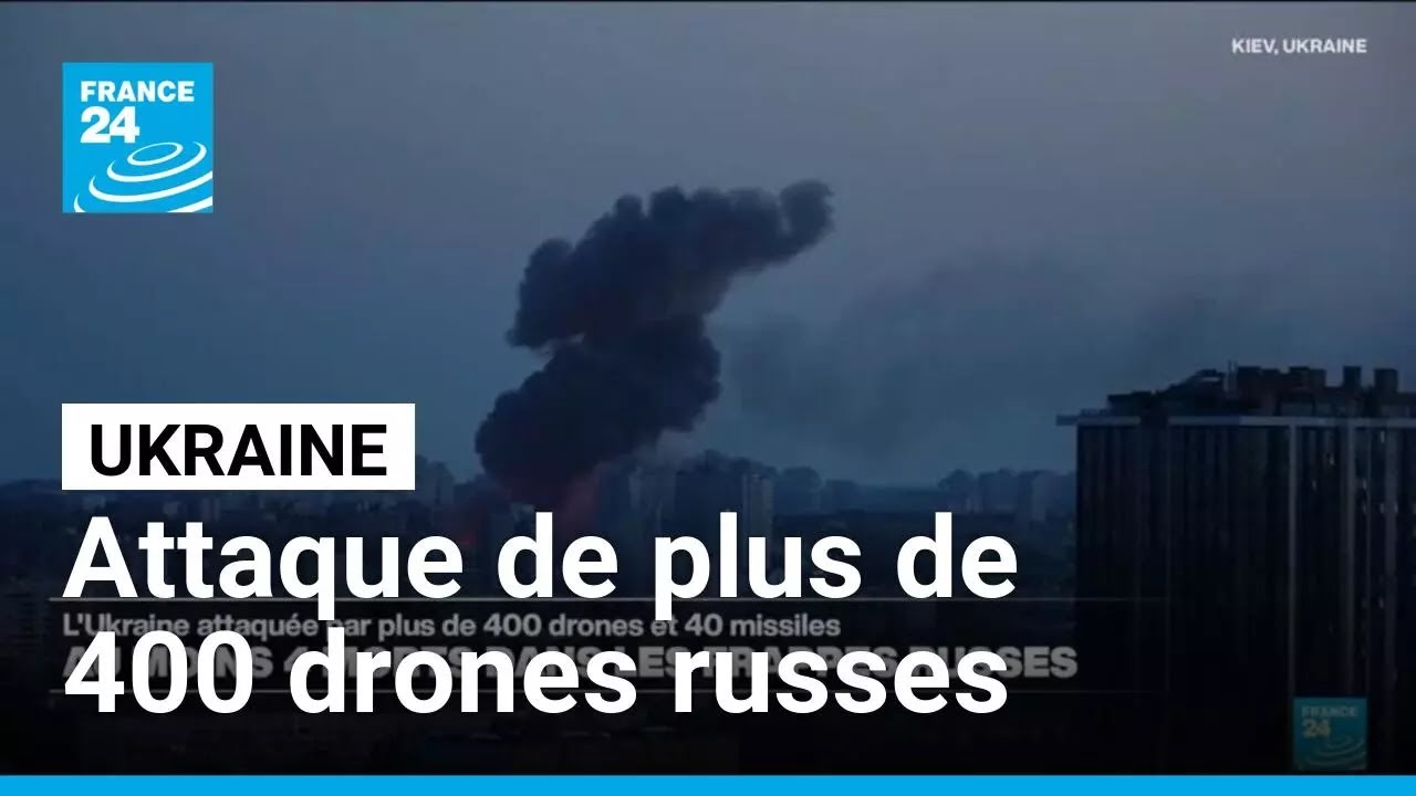 L'Ukraine attaquée par plus de 400 drones et 40 missiles russes • FRANCE 24