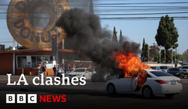 President Trump orders National Guard to LA after clashes over immigration raids | BBC News