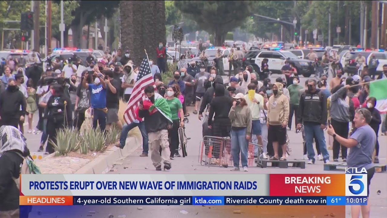 ICE raid protests turn destructive in Los Angeles