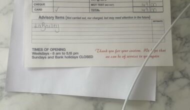 Car got MOT’d today. What is the advisory?