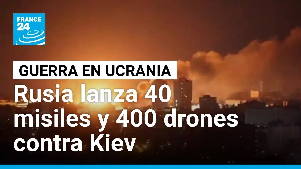 Rusia lanza más de 40 misiles y 400 drones contra Kiev en respuesta a recientes ataques
