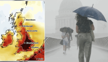 Sweltering 30C plume will explode into 'angry' eruption of hail-spewing thunderstorms that will batter Britain