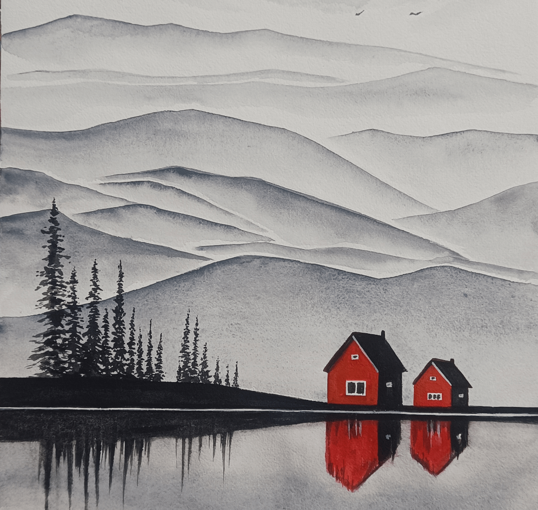 Made another painting inspired by Norway