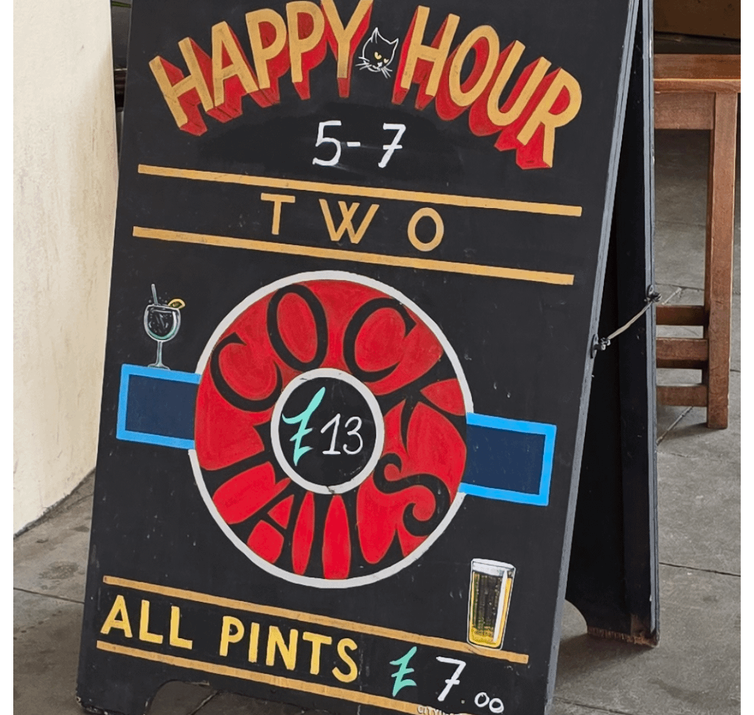 Happy hour pints. £7. Good lord.