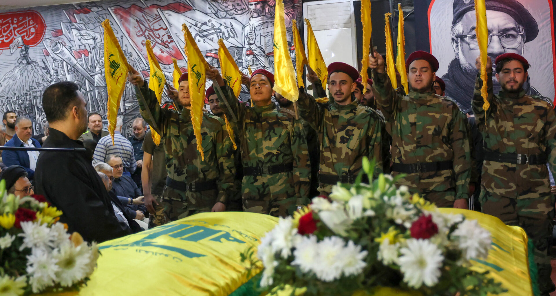 Hezbollah, officials, funeral, Beirut