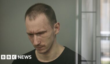 A Russian soldier takes the stand for an execution