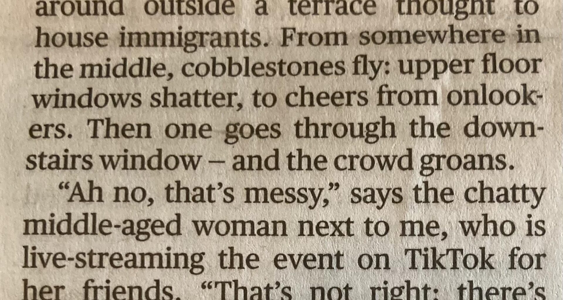 Sunday Times-Example of the insanity from the race riots