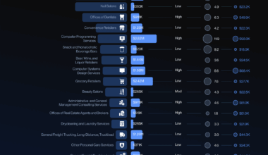 Asian-Owned Businesses - Top 30 Sub-Industries (US) [OC]